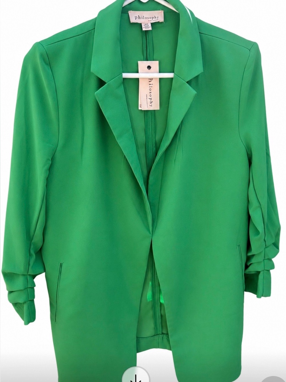 Philosophy Bright Green Open-Front Blazer